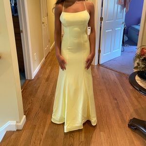 Pale Yellow Prom Gown
